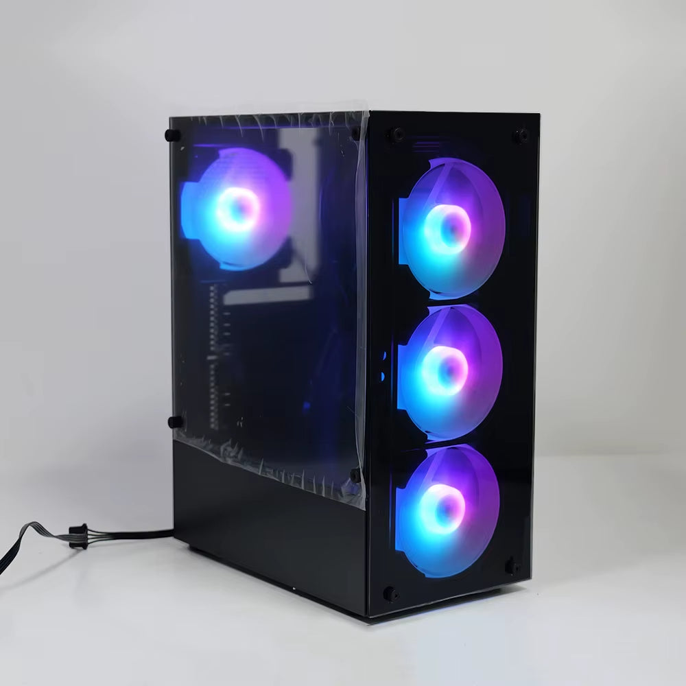 Computer Cases & Towers Gaming Matx Pc Case Black Pc Case Gaming Pc Cabinet Gaming-With 4 Fan