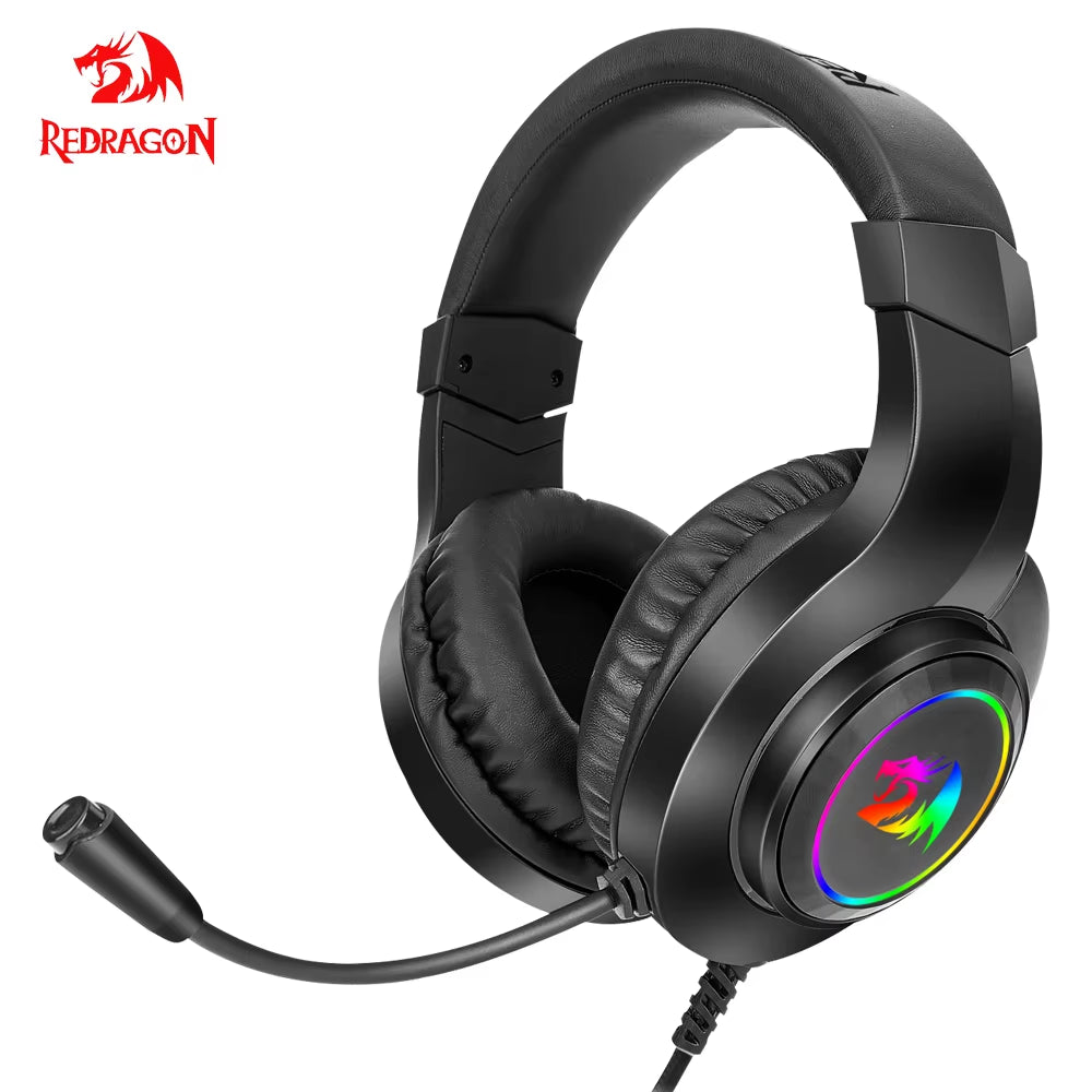 HYLAS H371 RGB Gaming Headphone,7.1 USB Surround Sound Headset Earphones Microphone EQ Controller for Computer Laptop