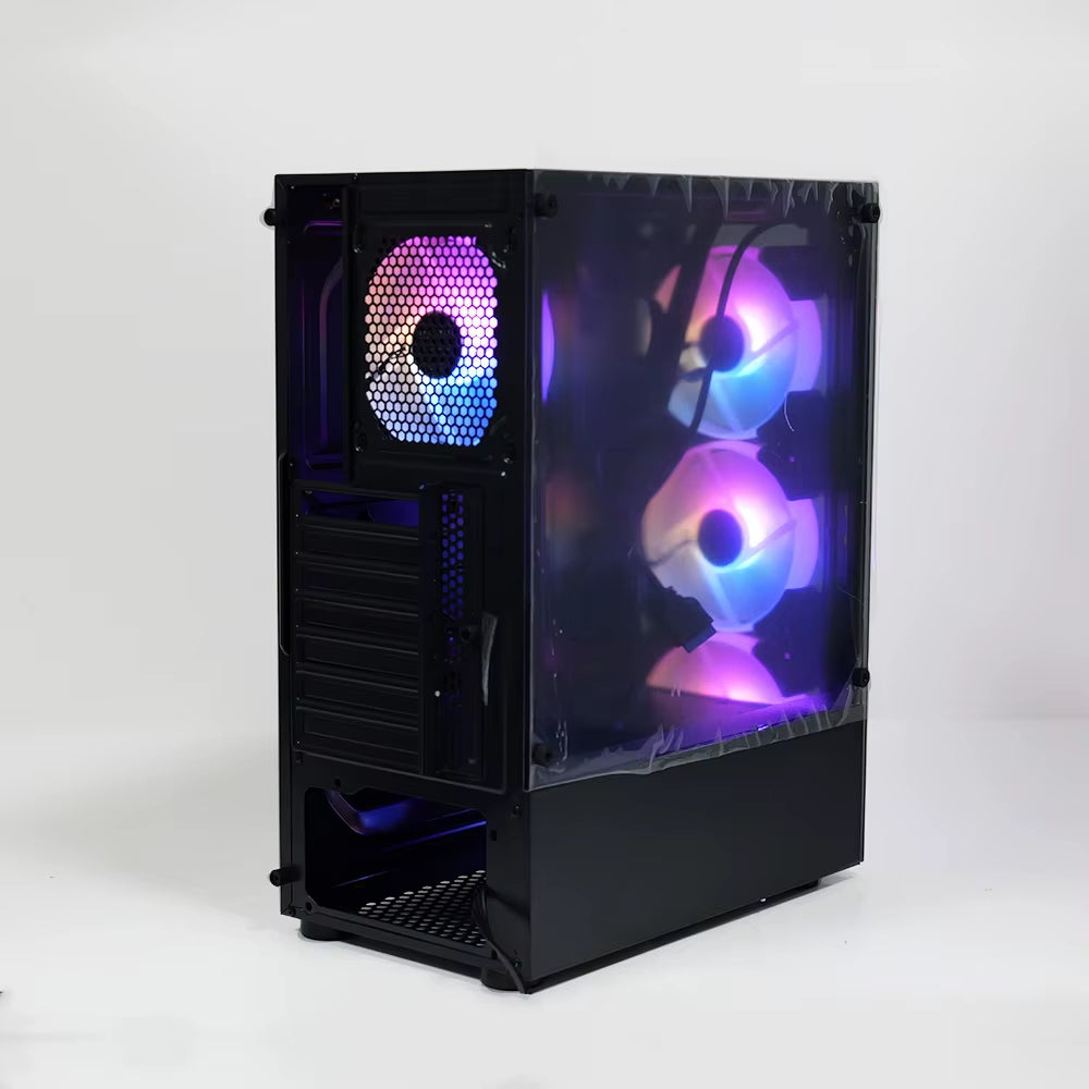 Computer Cases & Towers Gaming Matx Pc Case Black Pc Case Gaming Pc Cabinet Gaming-With 4 Fan