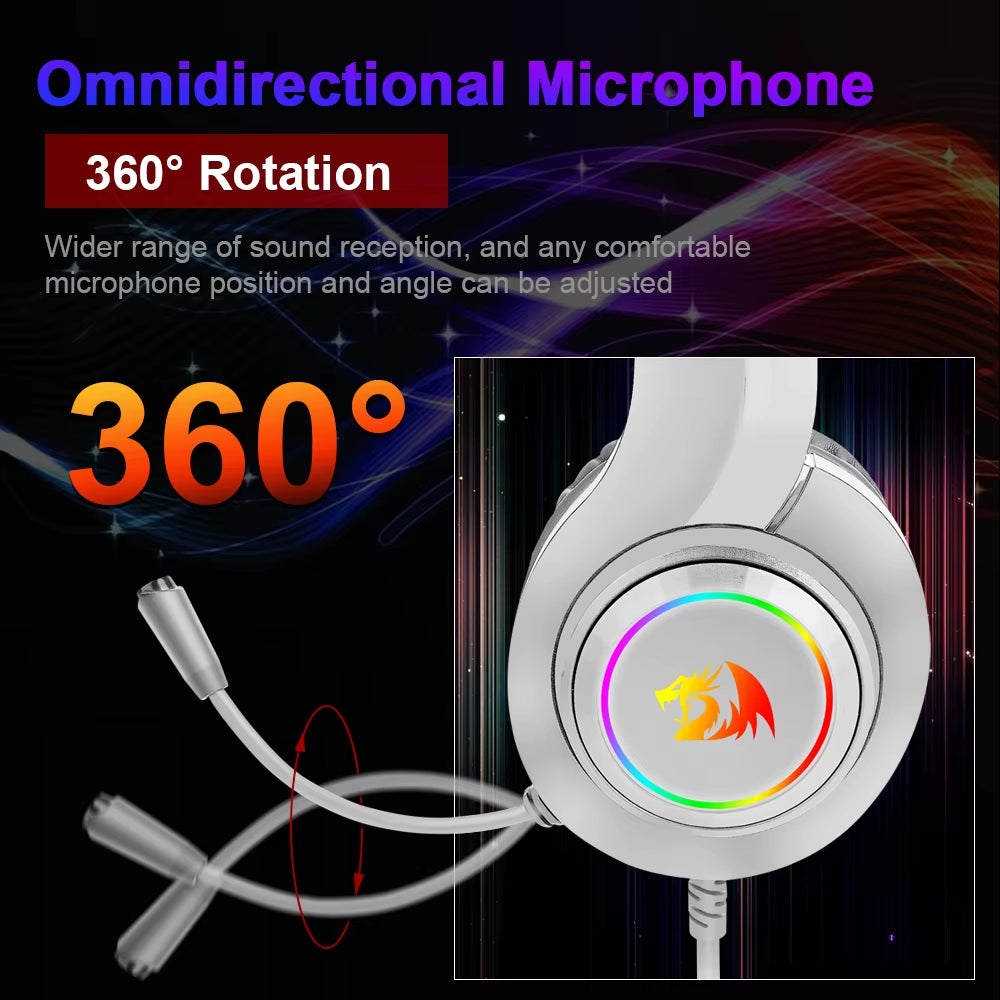 HYLAS H371 RGB Gaming Headphone,7.1 USB Surround Sound Headset Earphones Microphone EQ Controller for Computer Laptop
