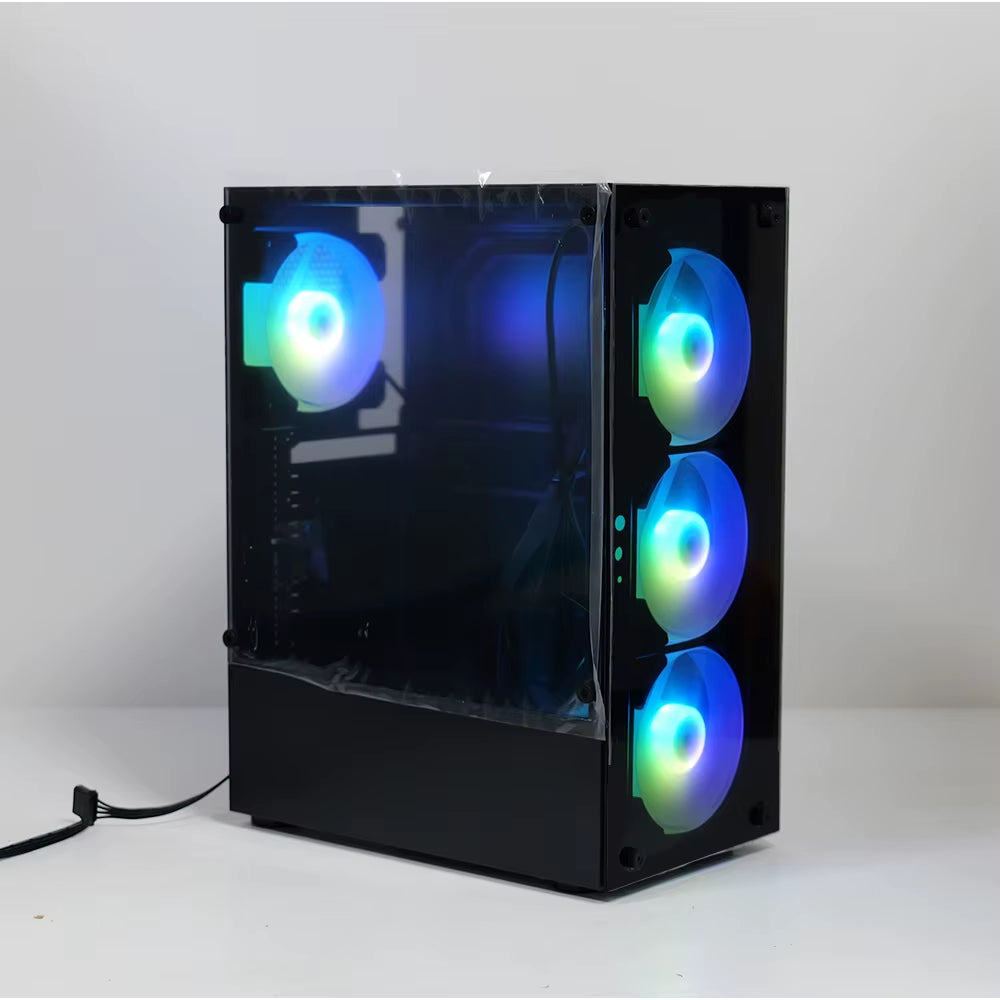 Computer Cases & Towers Gaming Matx Pc Case Black Pc Case Gaming Pc Cabinet Gaming-With 4 Fan