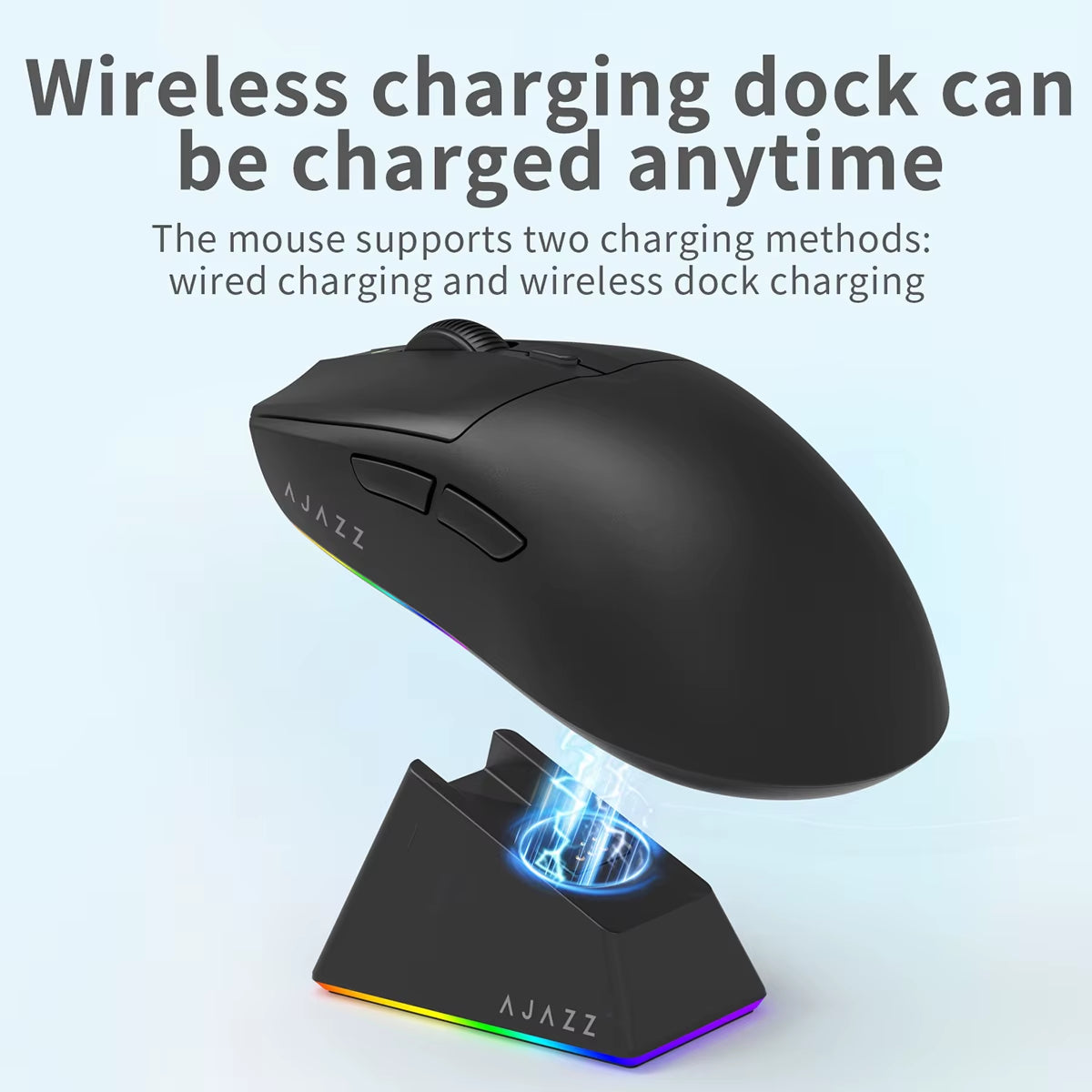 AJ139 V2 MC Wireless Gaming Mouse 12000DPI PAW3311 Gaming Sensor with Charging Dock for Laptop PC