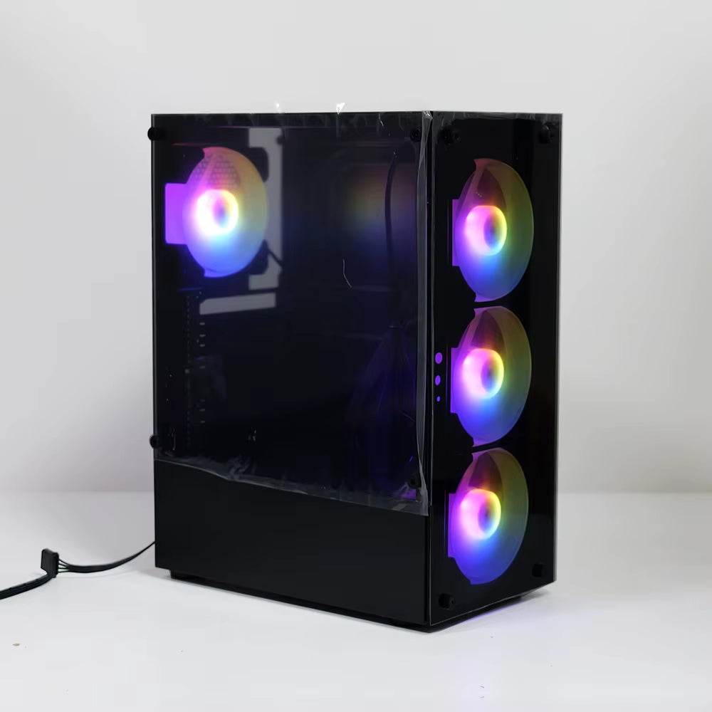 Computer Cases & Towers Gaming Matx Pc Case Black Pc Case Gaming Pc Cabinet Gaming-With 4 Fan