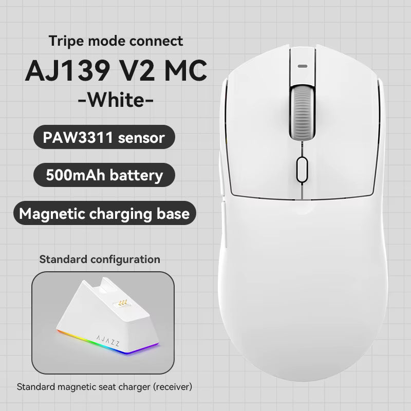 AJ139 V2 MC Wireless Gaming Mouse 12000DPI PAW3311 Gaming Sensor with Charging Dock for Laptop PC